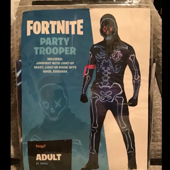 Fortnite Party Trooper Adult Costume - Halloween Cosplay - New Small - Picture 2 of 3